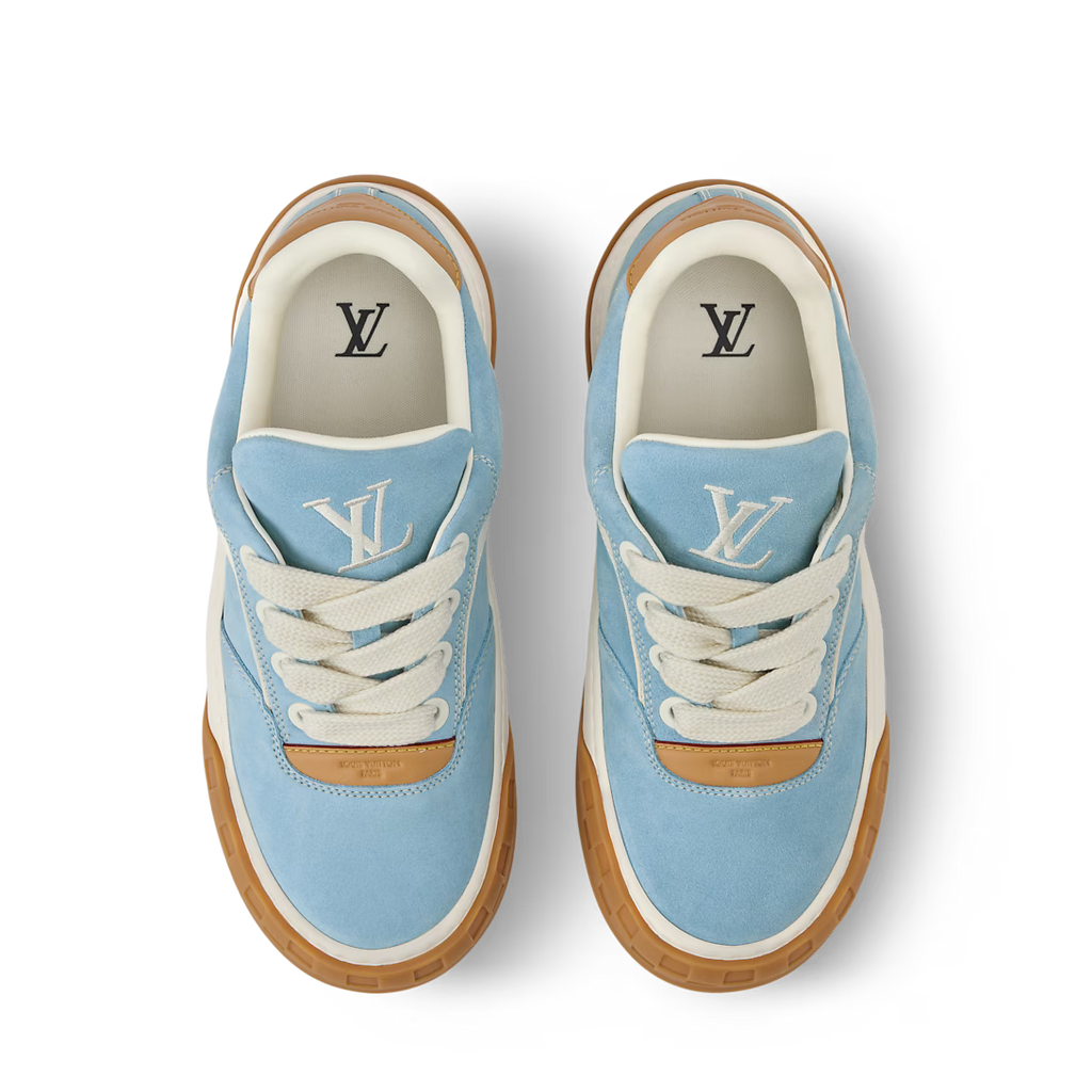 LV Tilted Sneaker Light Blue Suede
