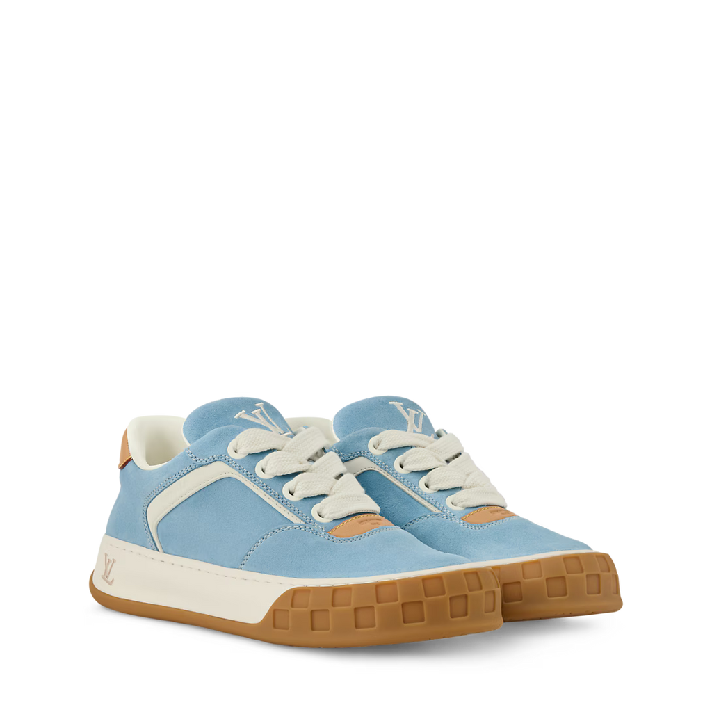 LV Tilted Sneaker Light Blue Suede