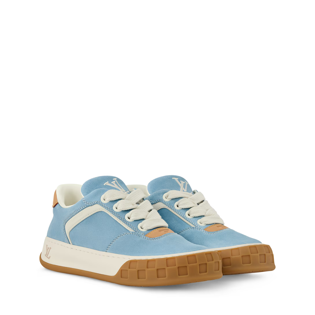 LV Tilted Sneaker Light Blue Suede
