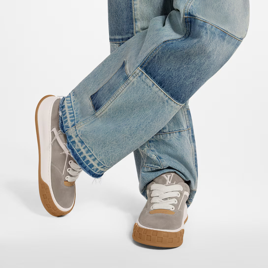 LV Tilted Sneaker Taupe Suede