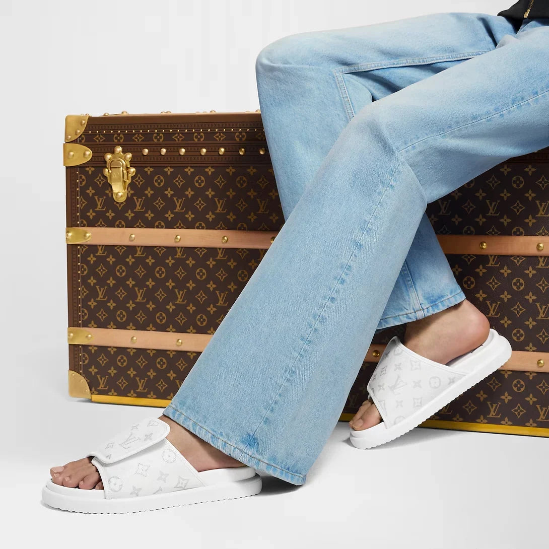 LV Sandals Miami Mule White
