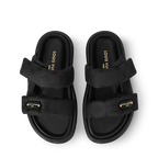 LV Sandals Pool Pillow Flat Comfort Mule Black