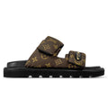 LV Sandals Pool Pillow Flat Comfort Mule Cacao Brown