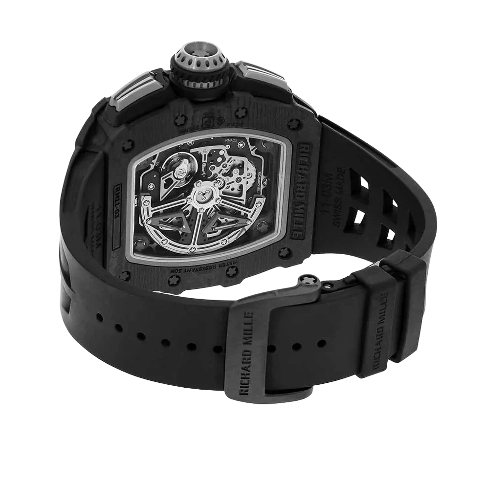 RM 11-03 Black NTPT, Skeleton Dial, 50 mm