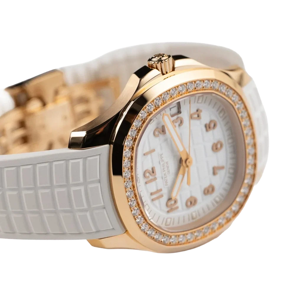Aquanaut Luce 39mm 5268/200R-001 Rose Gold White Dial Diamond Bezel