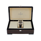 Calatrava 40mm 6007G-001 White Gold Black Dial Yellow Accents
