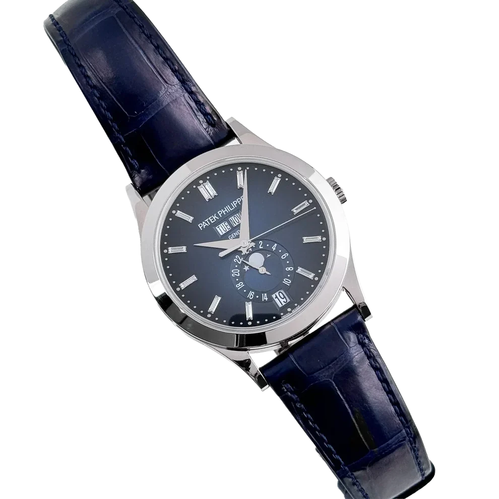 Complications 39mm 5396G-017 Annual Calendar Moon Phases White Gold Blue Dial