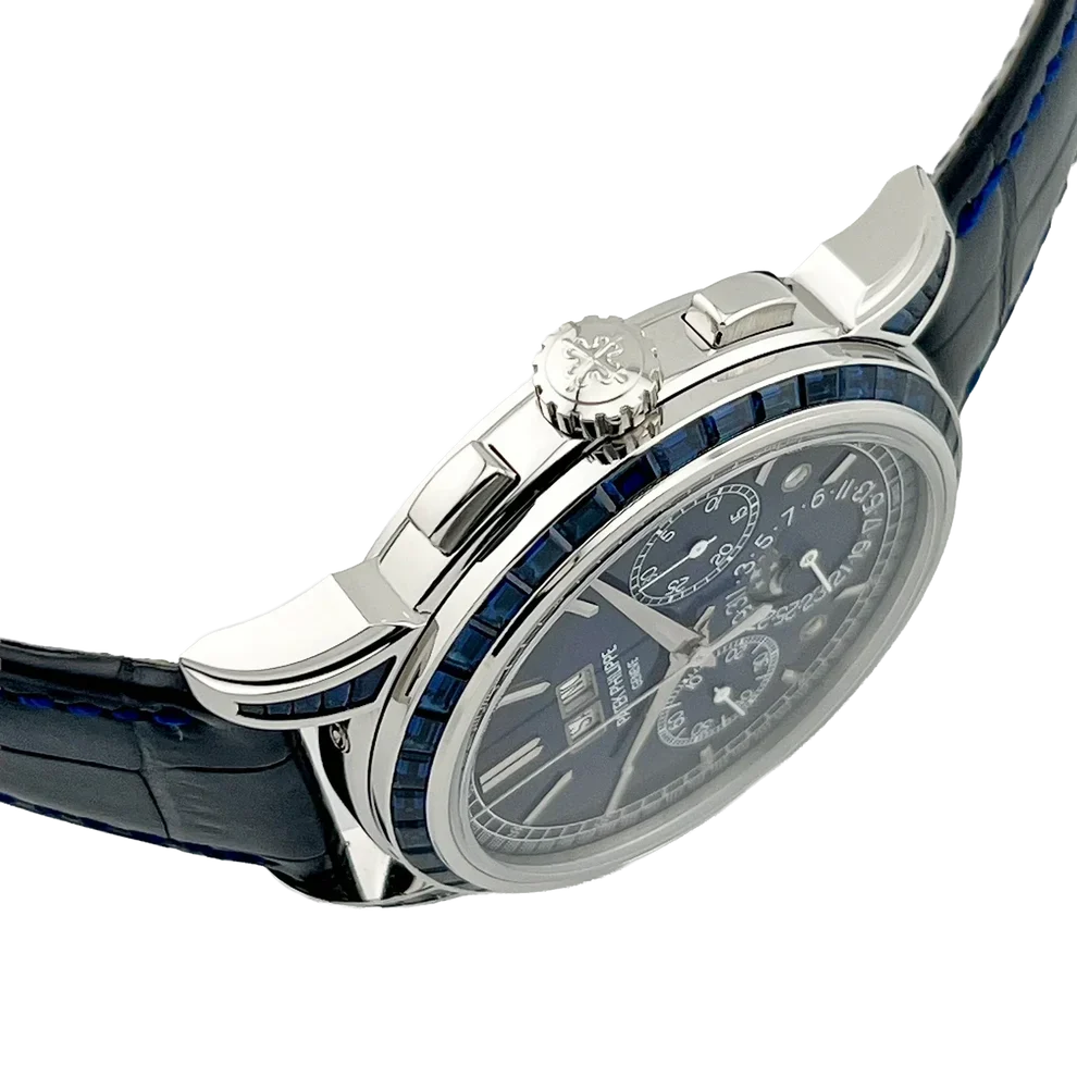 Grand Complications 41mm 5271/11P-010 Perpetual Calendar Chronograph Platinum Baguette Sapphires