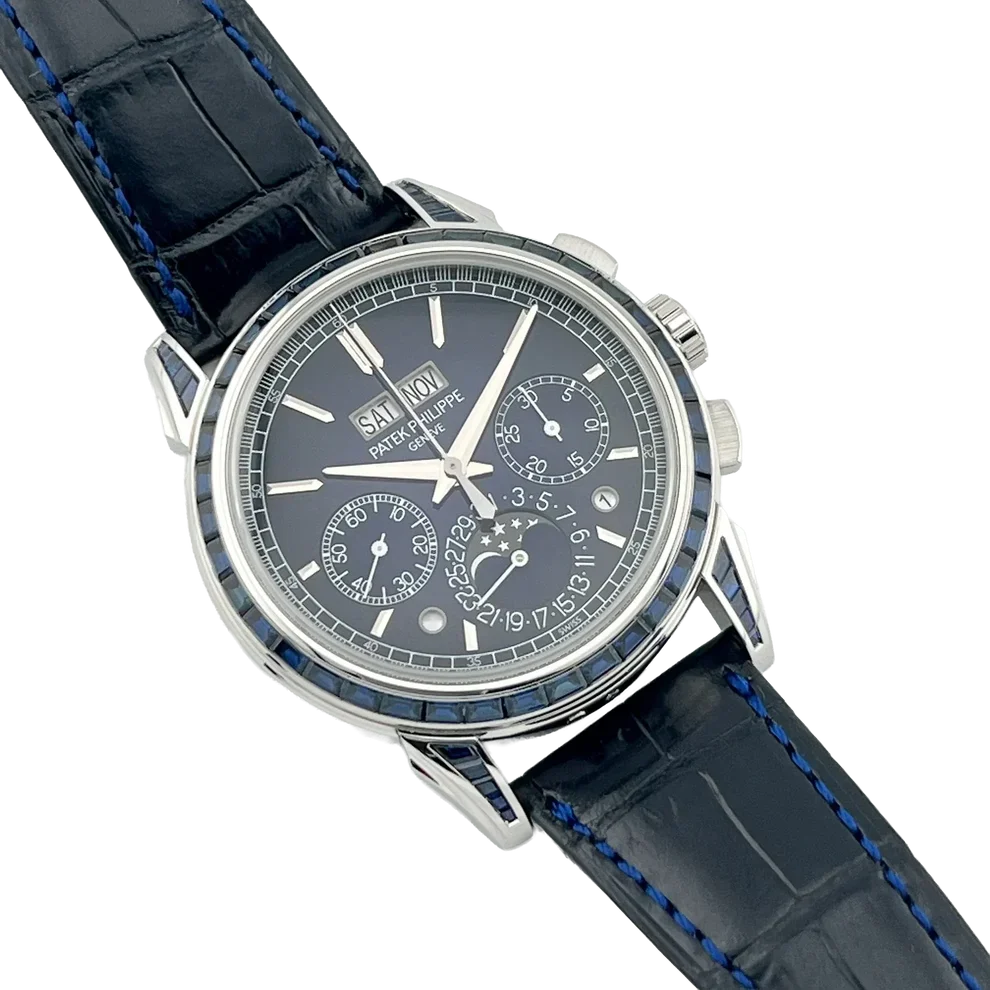 Grand Complications 41mm 5271/11P-010 Perpetual Calendar Chronograph Platinum Baguette Sapphires
