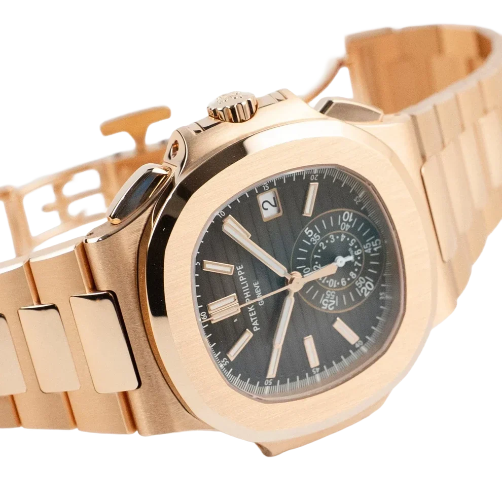 Nautilus 40mm 5980/1R-001 Chronograph Date Rose Gold Black Dial