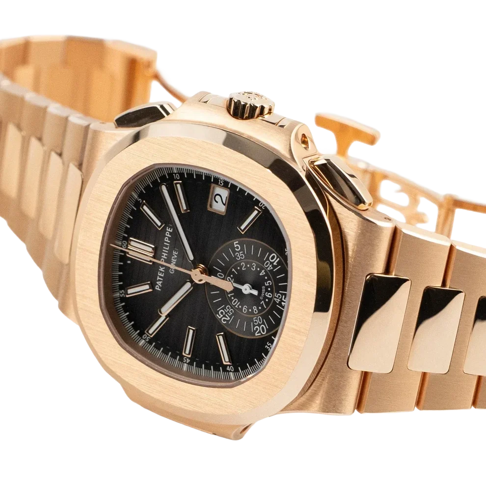 Nautilus 40mm 5980/1R-001 Chronograph Date Rose Gold Black Dial
