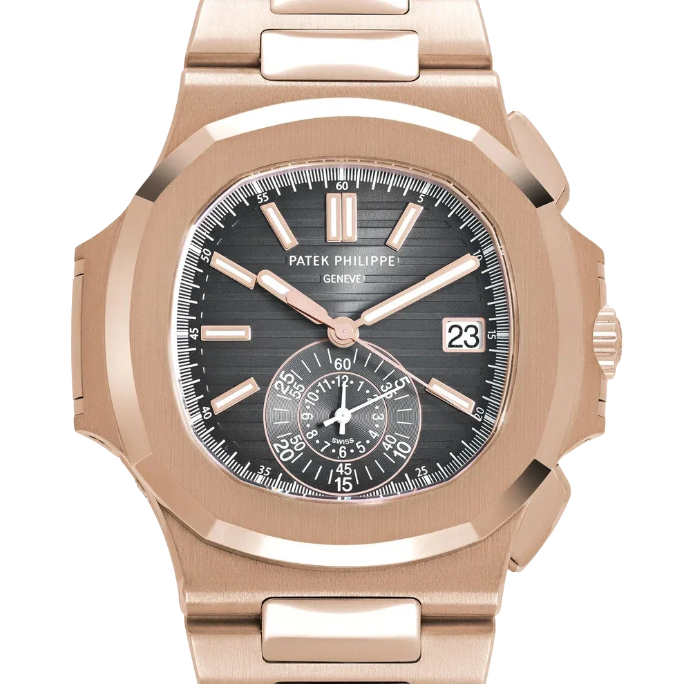 Nautilus 40mm 5980/1R-001 Chronograph Date Rose Gold Black Dial