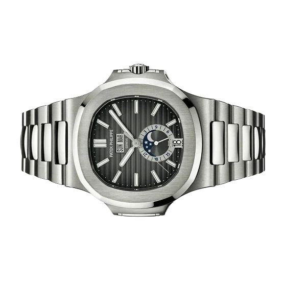 Nautilus 40mm 5726/1A-001 Annual Calendar Moon Phases Stainless Steel Gray Dial