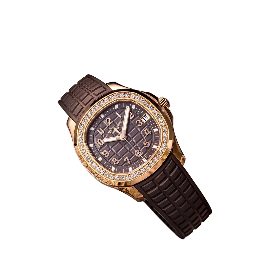 Aquanaut Luce 39mm 5268/200R-010 Rose Gold Taupe Brown Dial Diamond Bezel